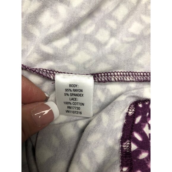 Merona Dress Womens Size Small Purple White V-Neck Back Lace Stretchy Sleeveless - Picture 7 of 9